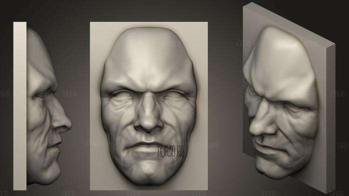 MALE FACE STUDY stl model for CNC